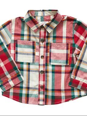 Blue Rooster Holiday Tartan Boys Shirt